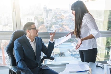 Woman being scolded by a man